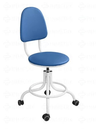 Кресло на винтовой опоре КР01, кольцо-опора для ног, колеса, спинка