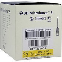 Игла инъекционная одноразовая, стерильная р-р 30G(0,3х12)
