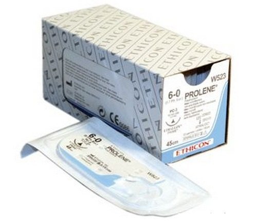 Пролен (Prolene) 3-0, 90 см. синий кол. 17 мм. х 2 1/2, шовный материал пр-ва Ethicon